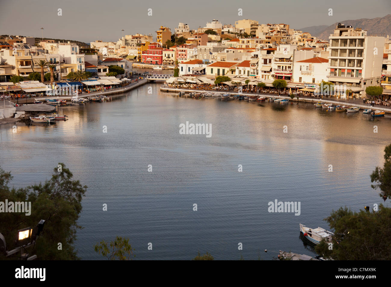 Agios Nikolaos,Lago di Voulismeni,Creta, Grecia Foto Stock