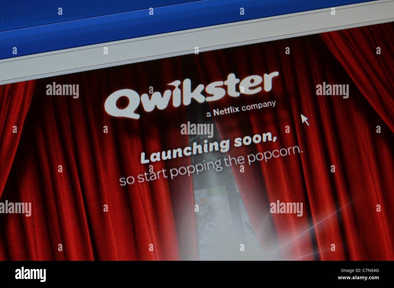 Qwikster nuova pagina di lancio per Netflix Foto Stock