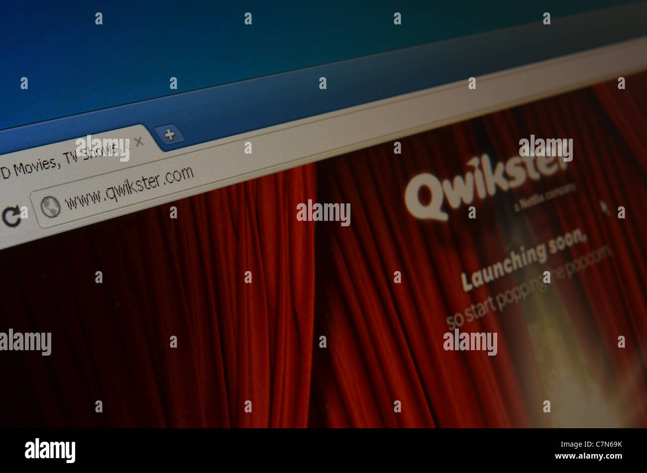 Qwikster nuova pagina di lancio per Netflix Foto Stock