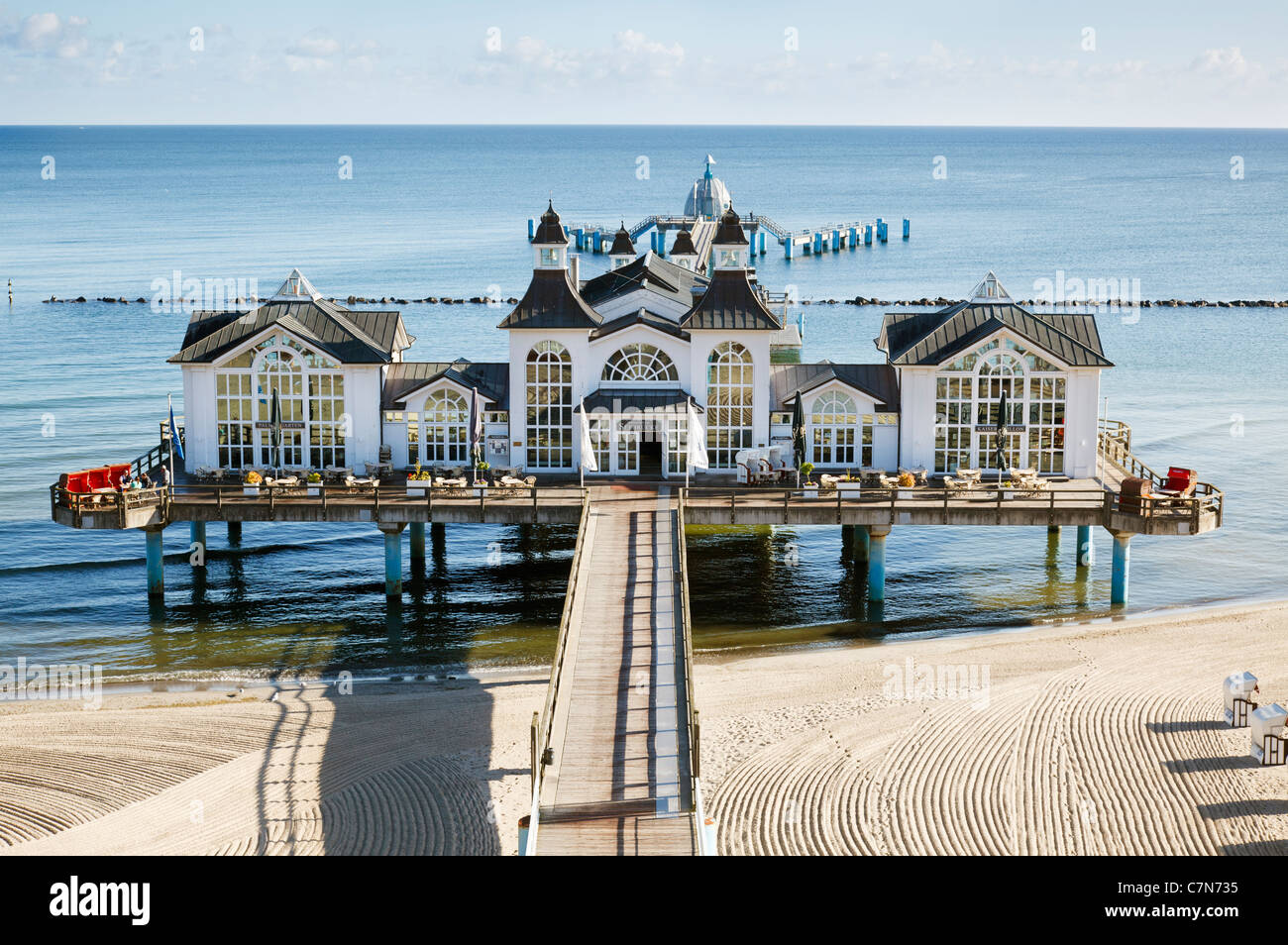 Molo di Sellin, Ruegen, Mecklenburg Vorpommern, Germania Foto Stock