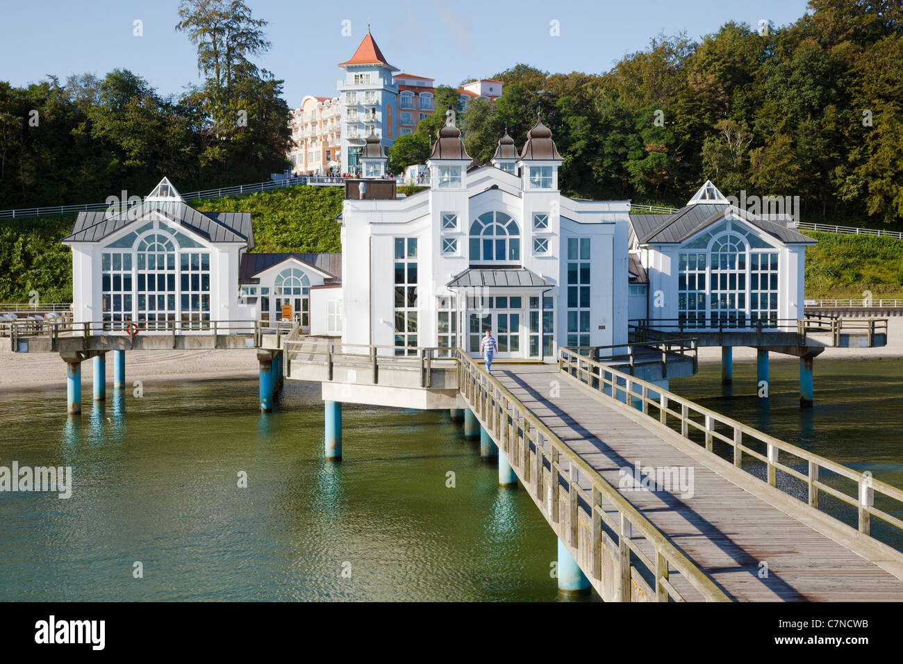 Molo di Sellin, Ruegen, Mecklenburg Vorpommern, Germania Foto Stock