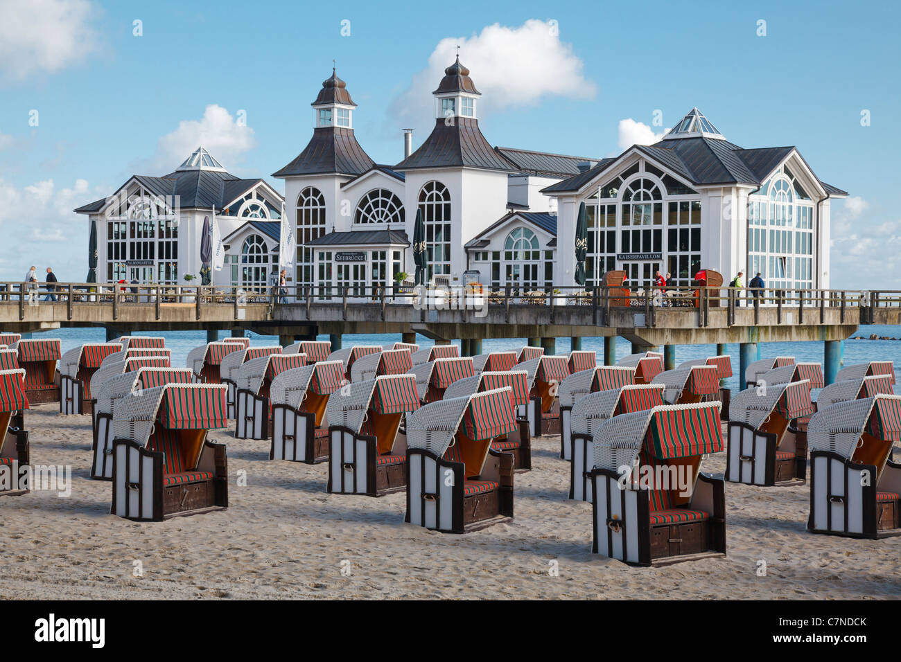 Molo di Sellin, Ruegen, Mecklenburg Vorpommern, Germania Foto Stock