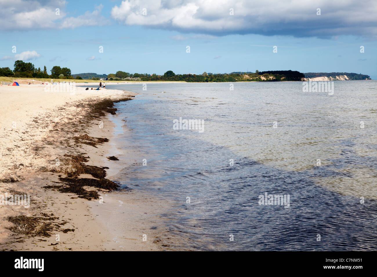 Grosser Strand sulla penisola Monchgut, Ruegen, Mecklenburg Vorpommern, Germania Foto Stock