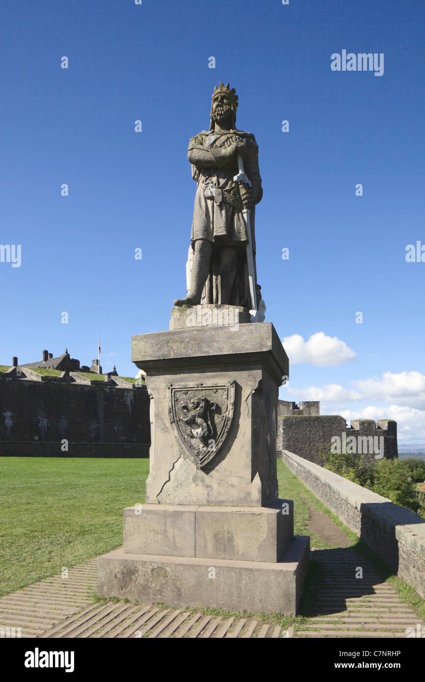Robert the Bruce statua sul Castello di Stirling Esplanade Foto Stock