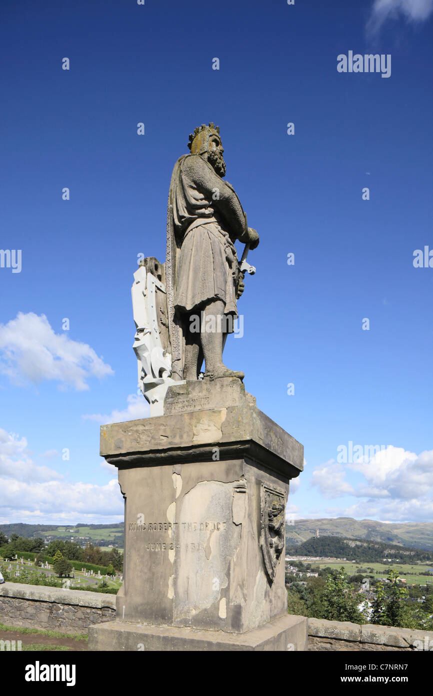 Robert the Bruce statua sul Castello di Stirling Esplanade Foto Stock