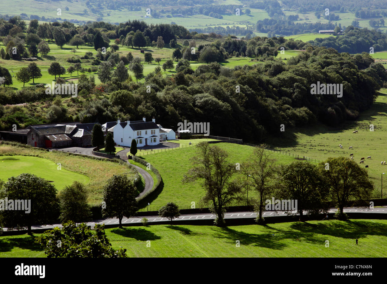 Vista di Kings Park Stirling dal castello Foto Stock