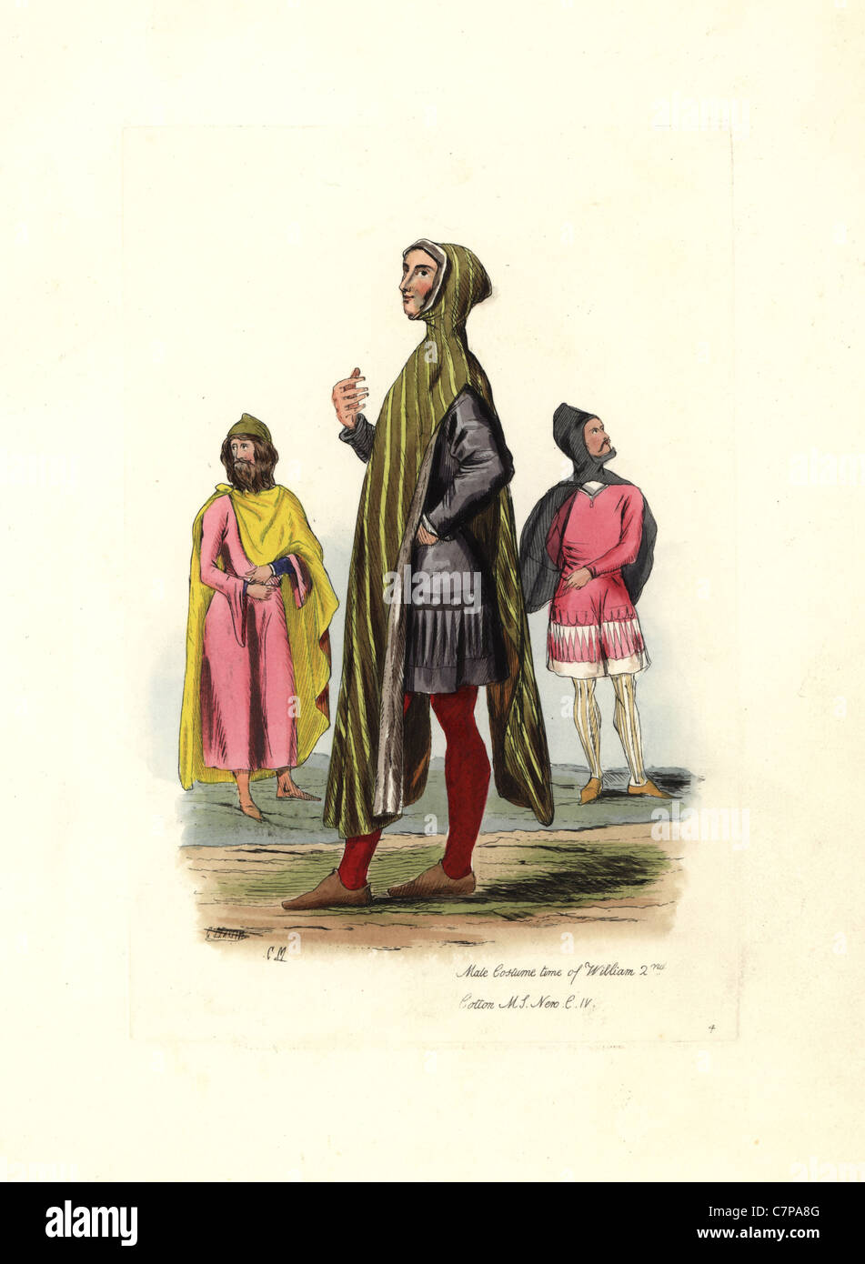 Costume maschile del tempo di William 2a. Foto Stock