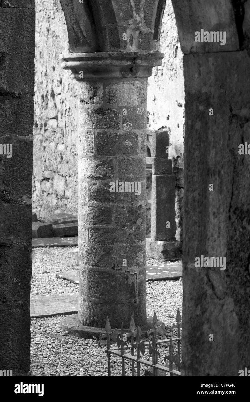 Il Pilastro del tempo convento Burirshoole Abbey Newport Foto Stock