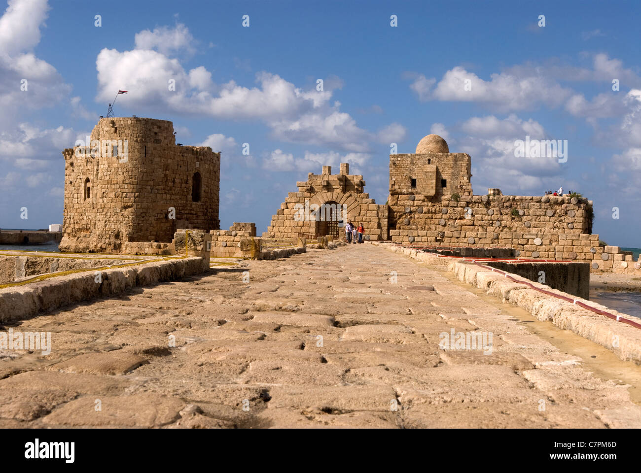 Crociato Castello sul mare, Sidone (Saida), nel Libano meridionale. Foto Stock