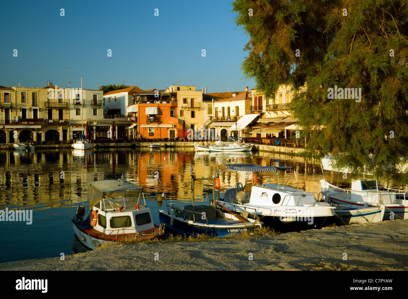 Porto veneziano, Rethymnon, Creta, Grecia. Foto Stock