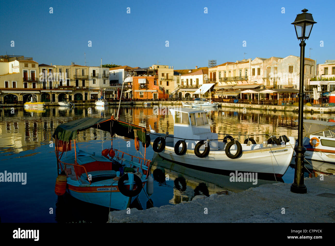 Porto veneziano, Rethymnon, Creta, Grecia. Foto Stock