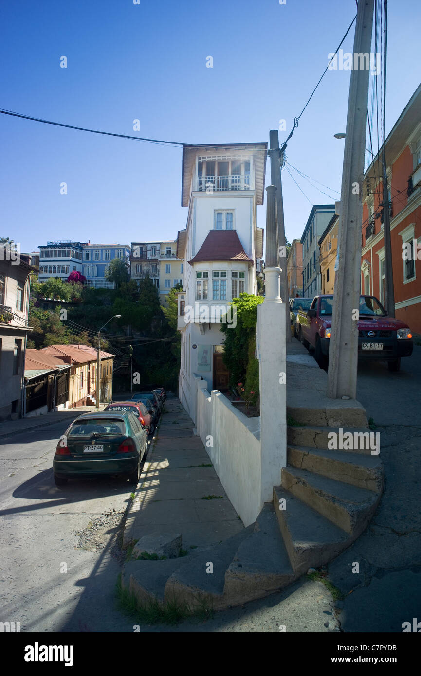 Vecchio Valparaiso, Cile Foto Stock