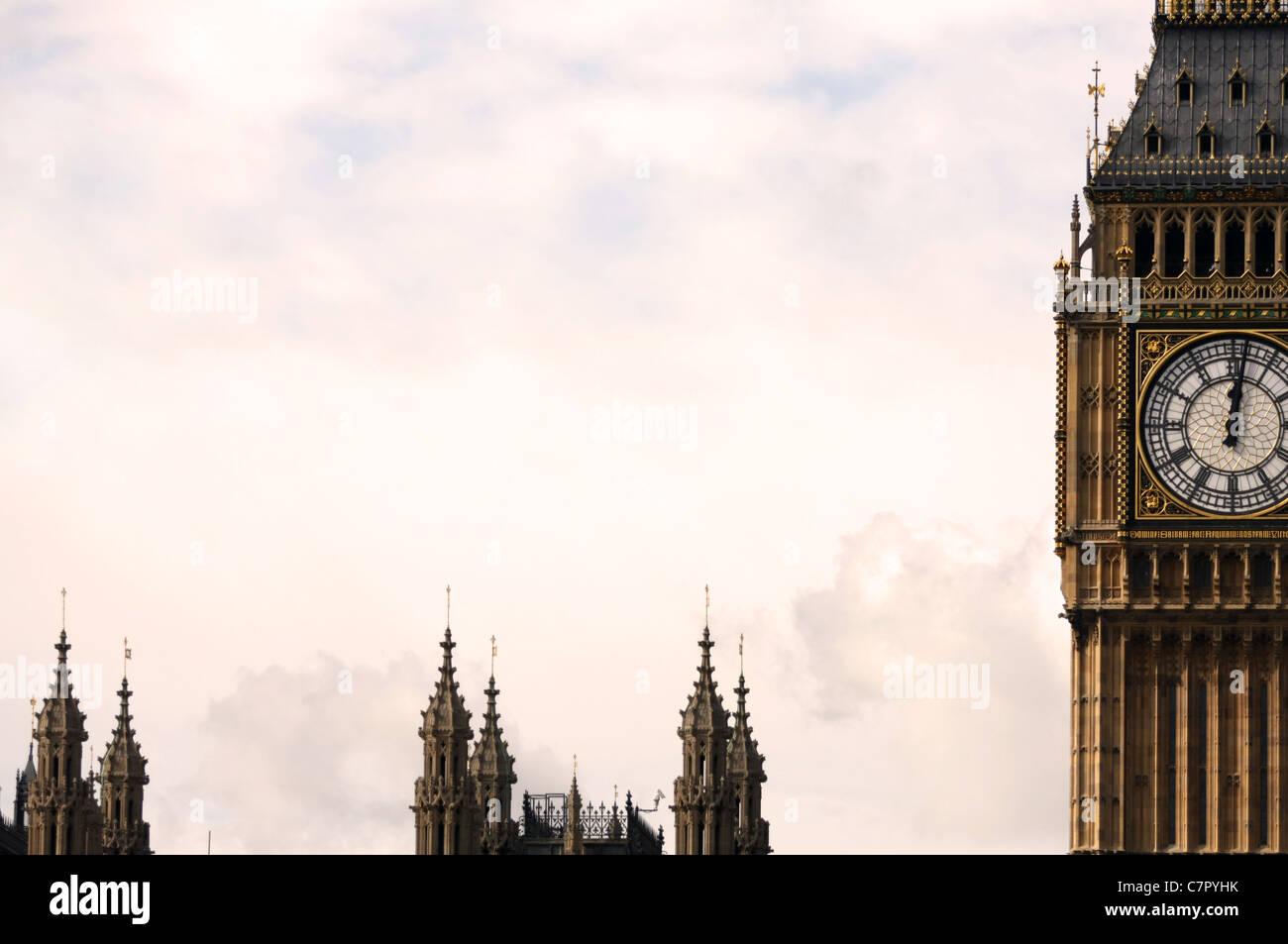 Parte del Big Ben e parte della Casa del Parlamento Foto Stock