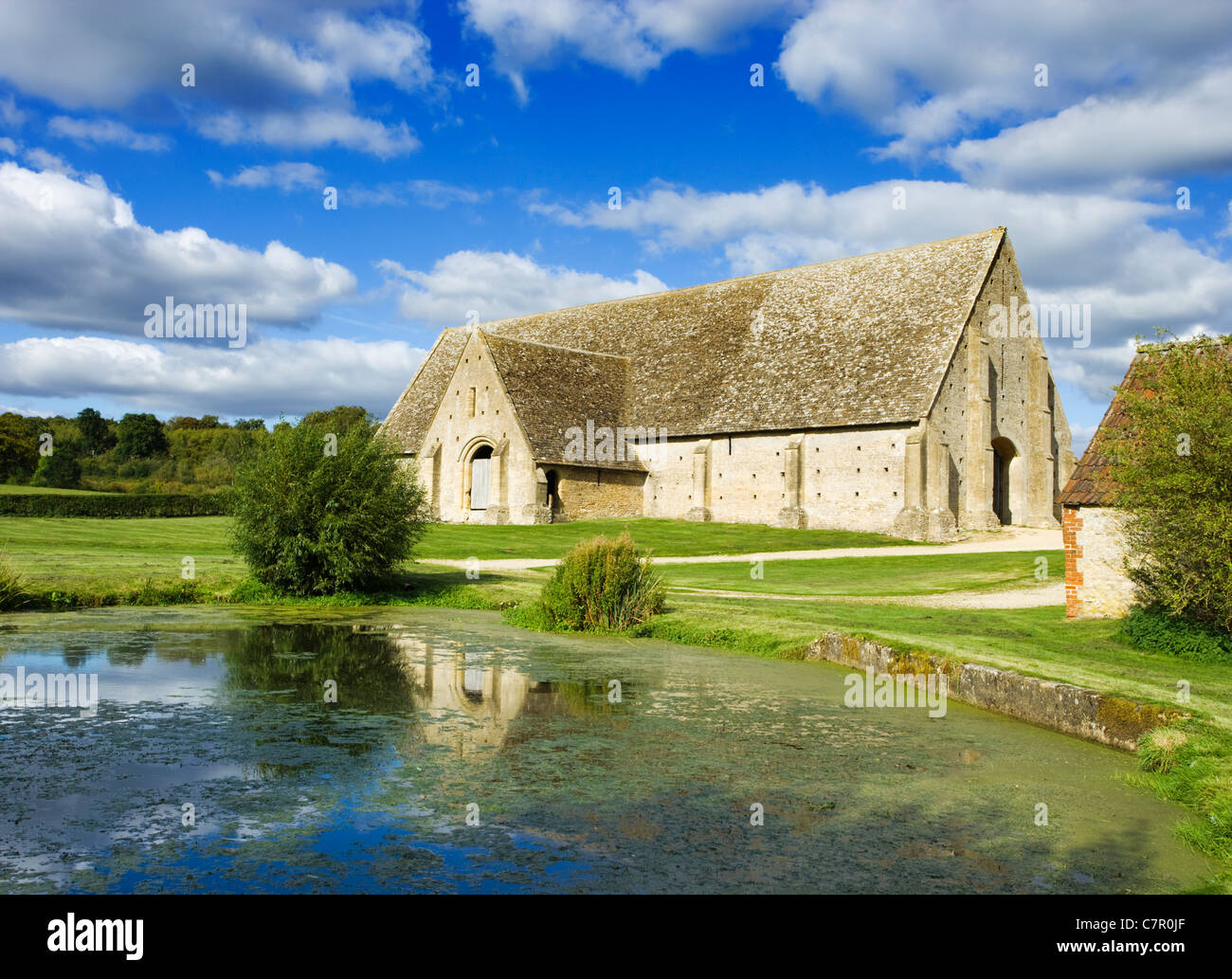 Grande Coxwell Granaio, Oxfordshire, Regno Unito. Costruito nel XIII secolo. Foto Stock