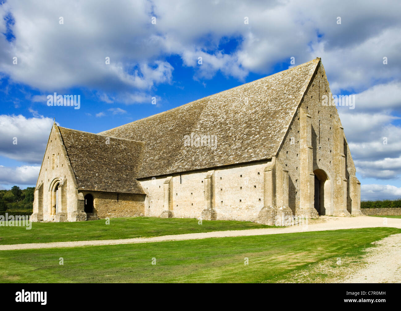 Grande Coxwell Granaio, Oxfordshire, Regno Unito. Costruito nel XIII secolo. Foto Stock