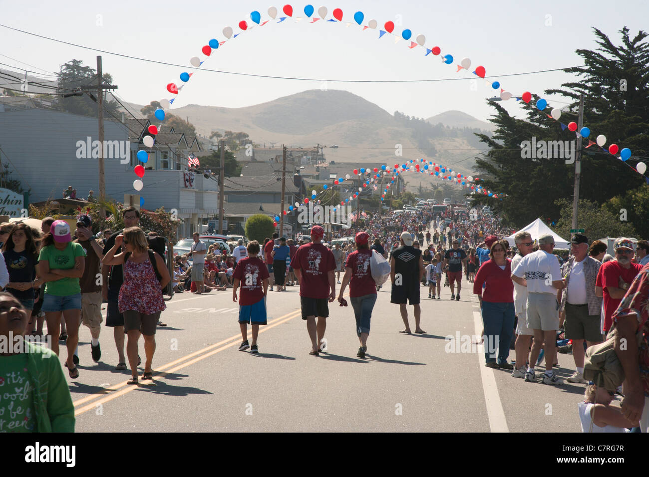 Quarto di luglio sfilata in Cayucos California Foto Stock