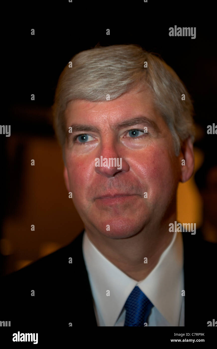 Michigan governatore Rick Snyder a Pechino in Cina. 28-set-2011 Foto Stock