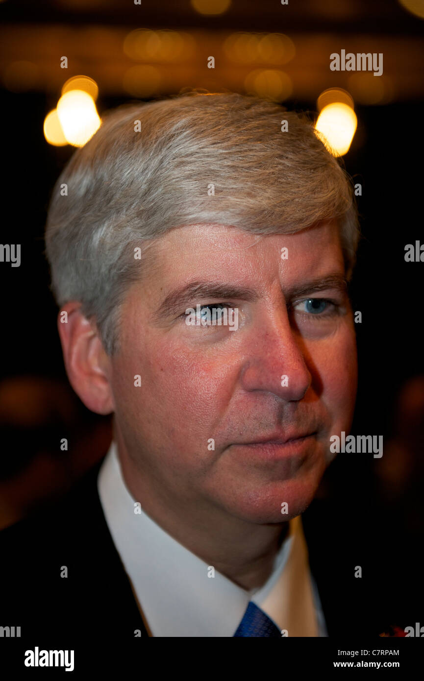 Michigan governatore Rick Snyder a Pechino in Cina. 28-set-2011 Foto Stock