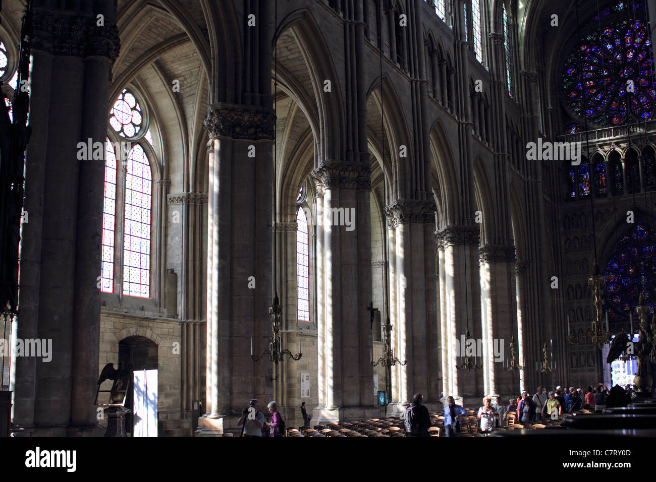 Reims la cattedrale di Notre Dame nella regione francese Champagne-Ardenne Foto Stock