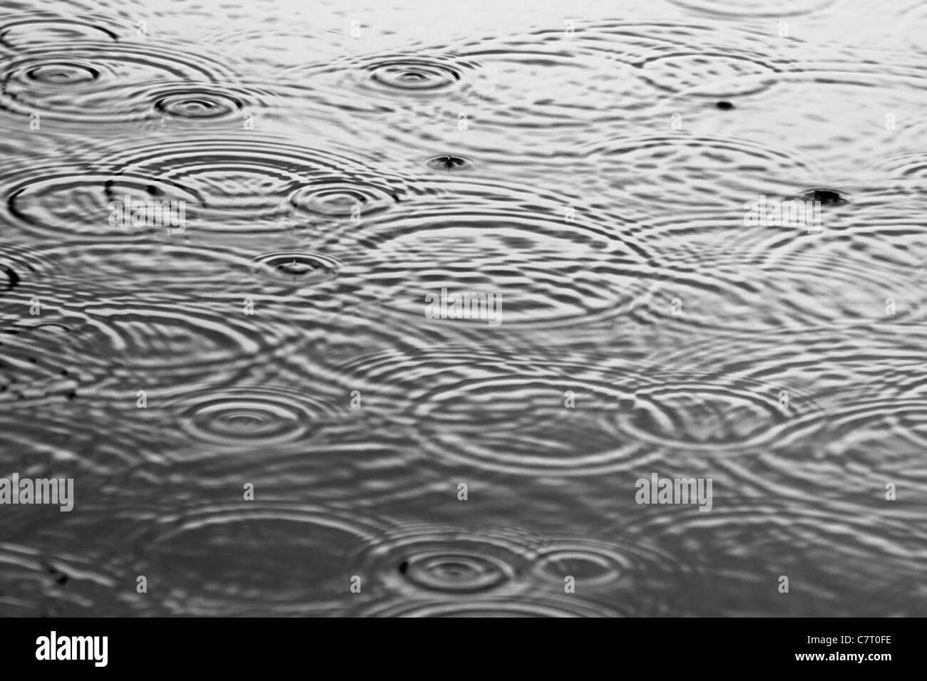 Spettacolari ambienti creati dalla caduta di pioggia. Foto Stock