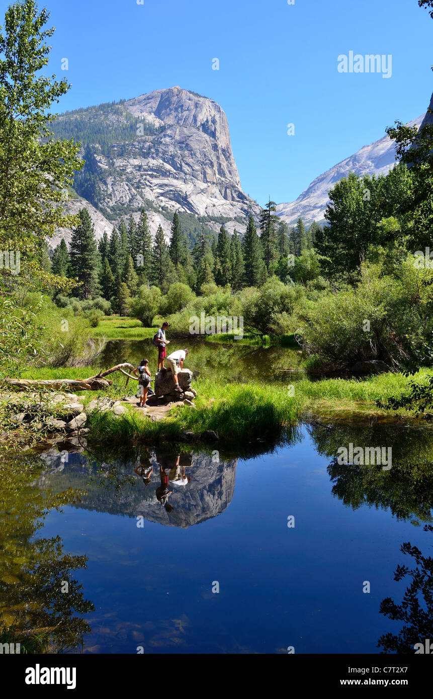 Mirror Lake. Parco Nazionale di Yosemite in California, Stati Uniti d'America. Foto Stock