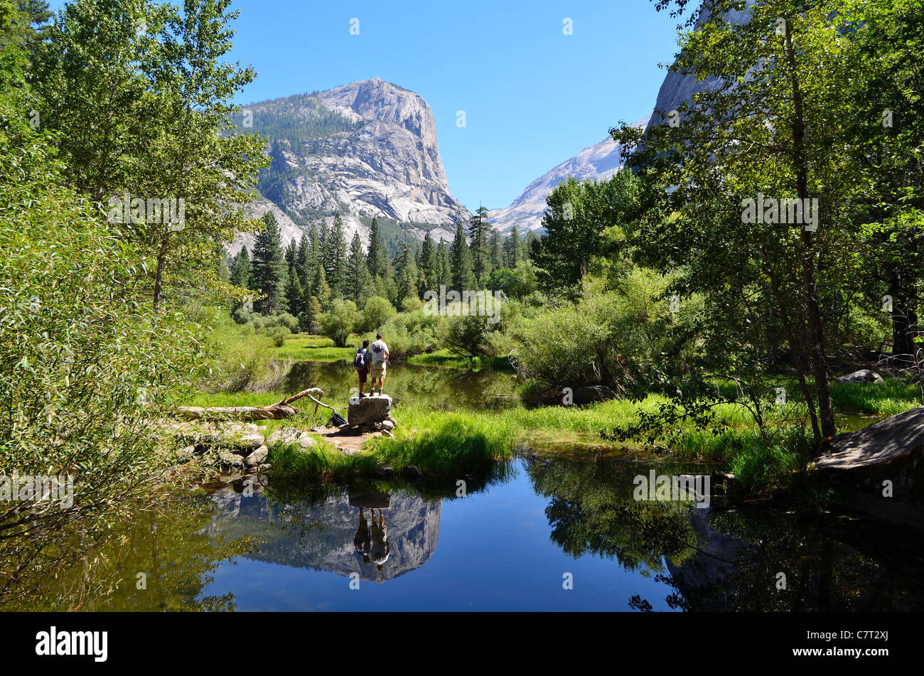 Mirror Lake. Parco Nazionale di Yosemite in California, Stati Uniti d'America. Foto Stock