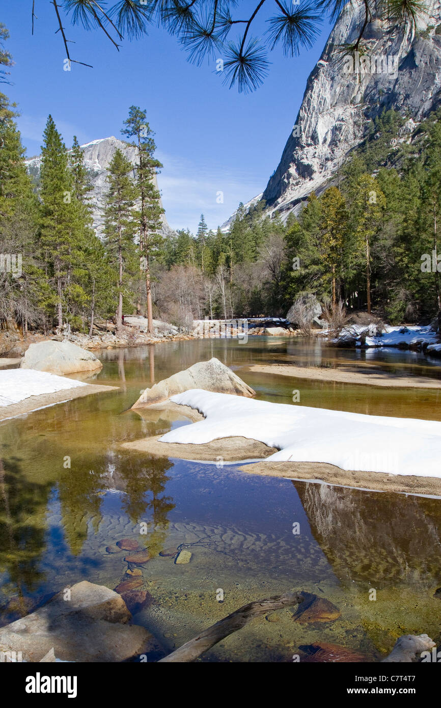 Mirror Lake, il Parco Nazionale di Yosemite Foto Stock