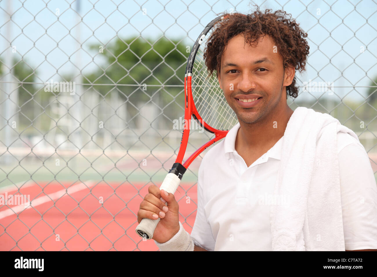 Ritratto di un giocatore di tennis Foto Stock
