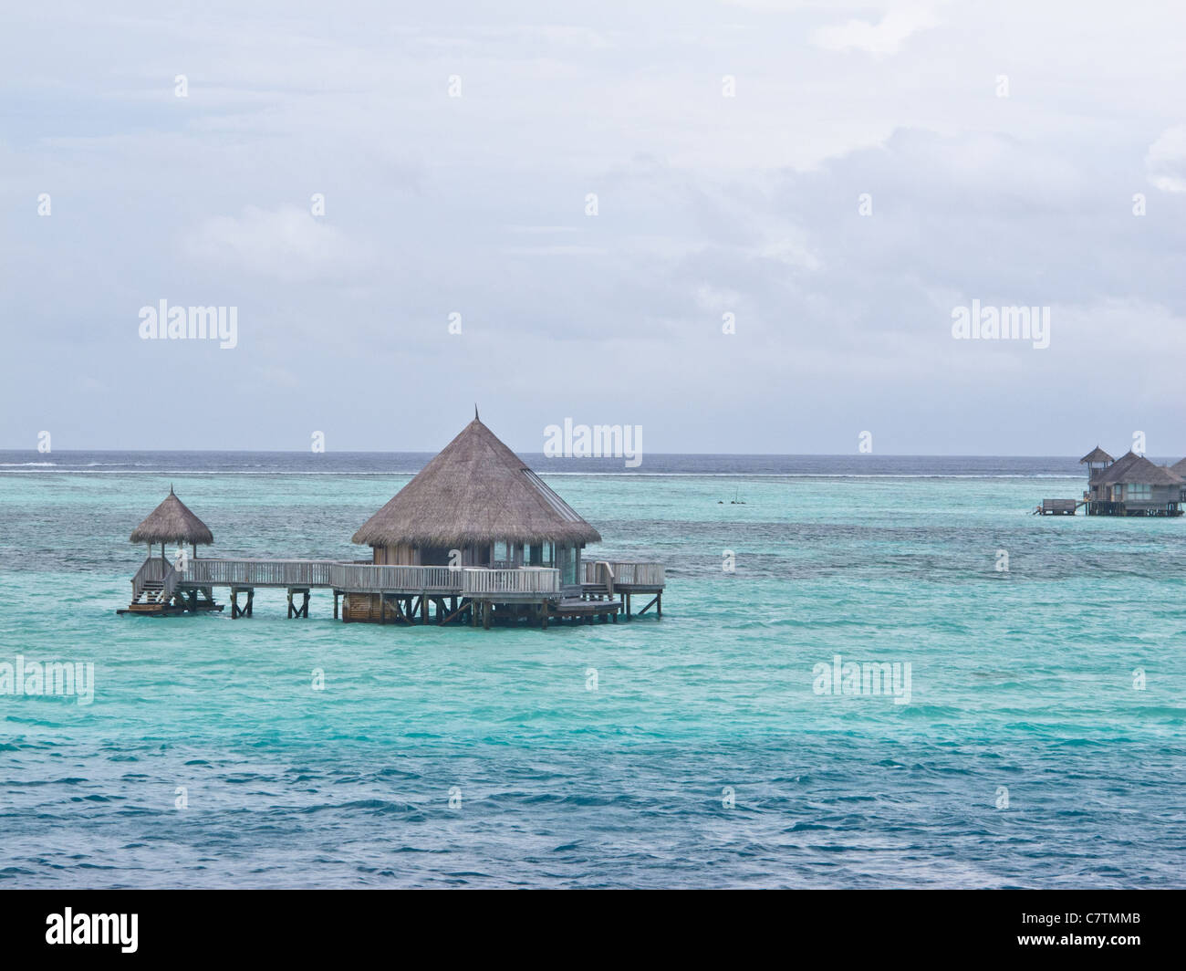 Un cottage nelle Maldive Foto Stock