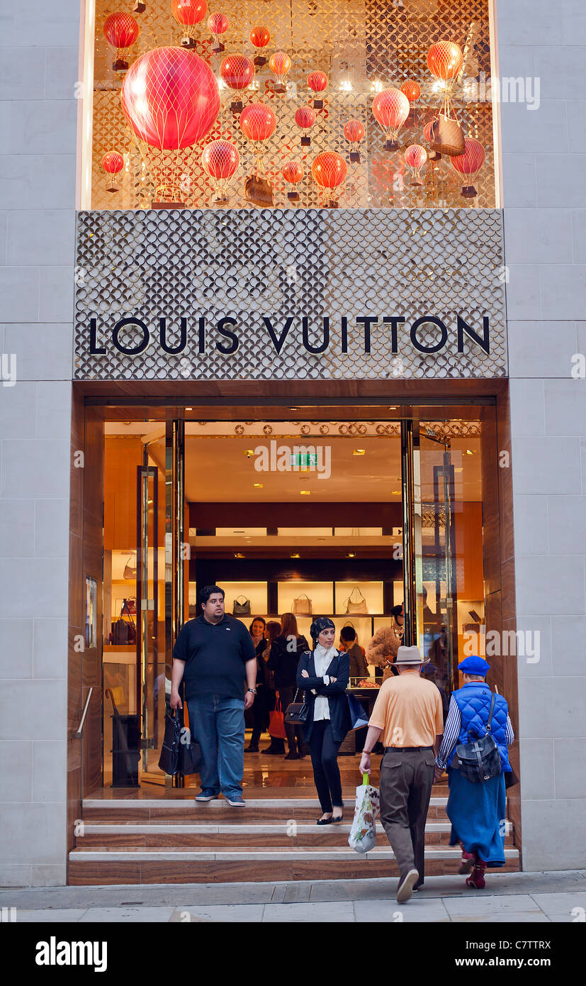 Louis Vuiton shop, 17-18 Bond Street, Mayfair, England, Regno Unito, Europa, England, Regno Unito, Europa Foto Stock