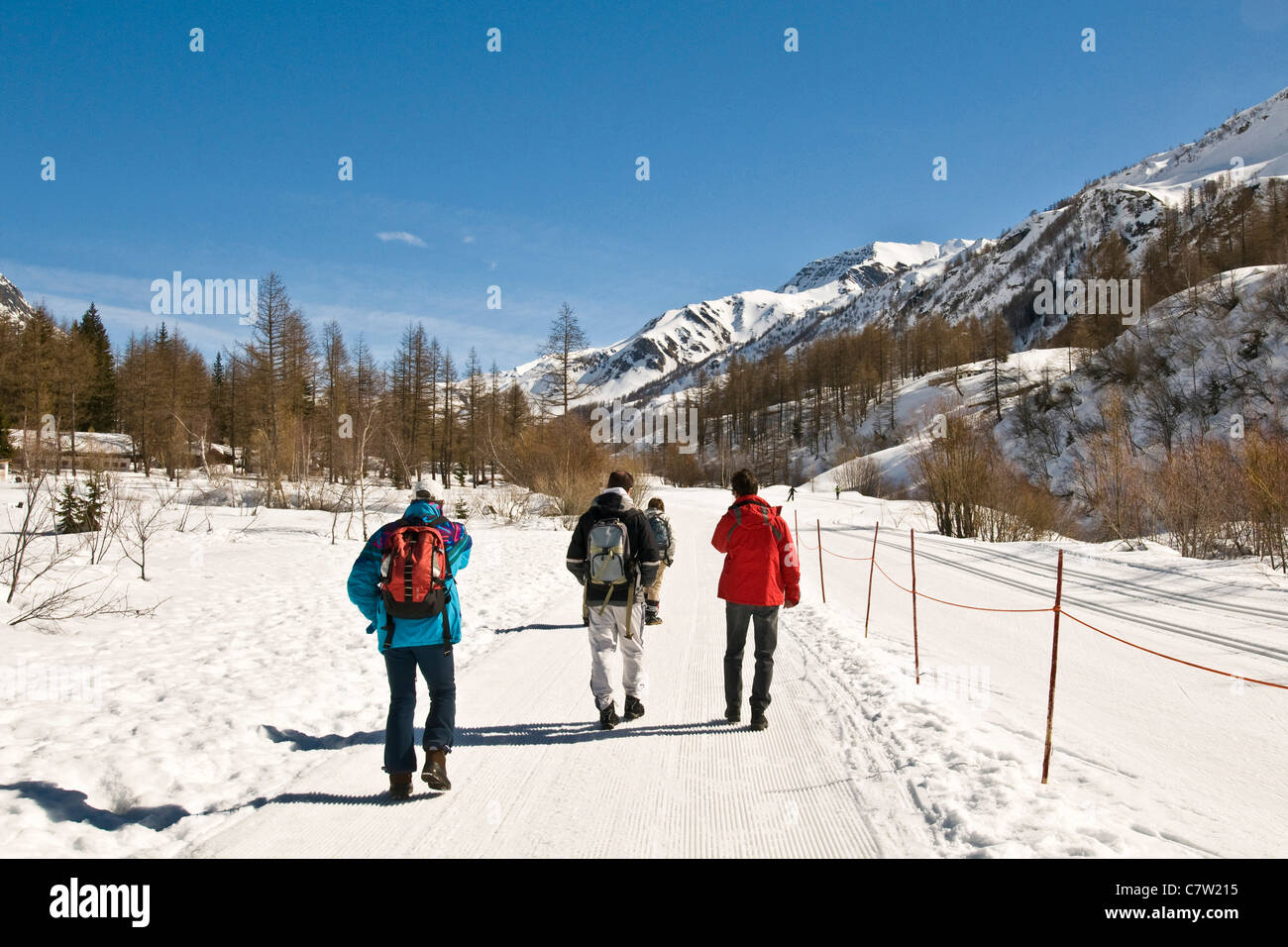 L'italia, valle d'Aosta, Val Ferret, lo sci di fondo Foto Stock
