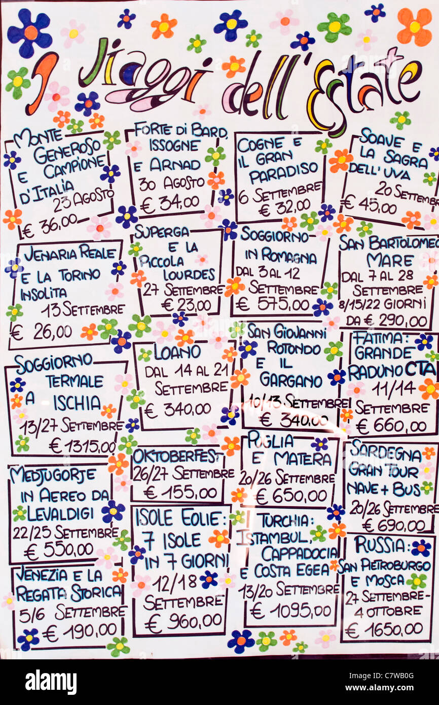 L'Italia, agenzia di viaggi pubblicità Foto Stock