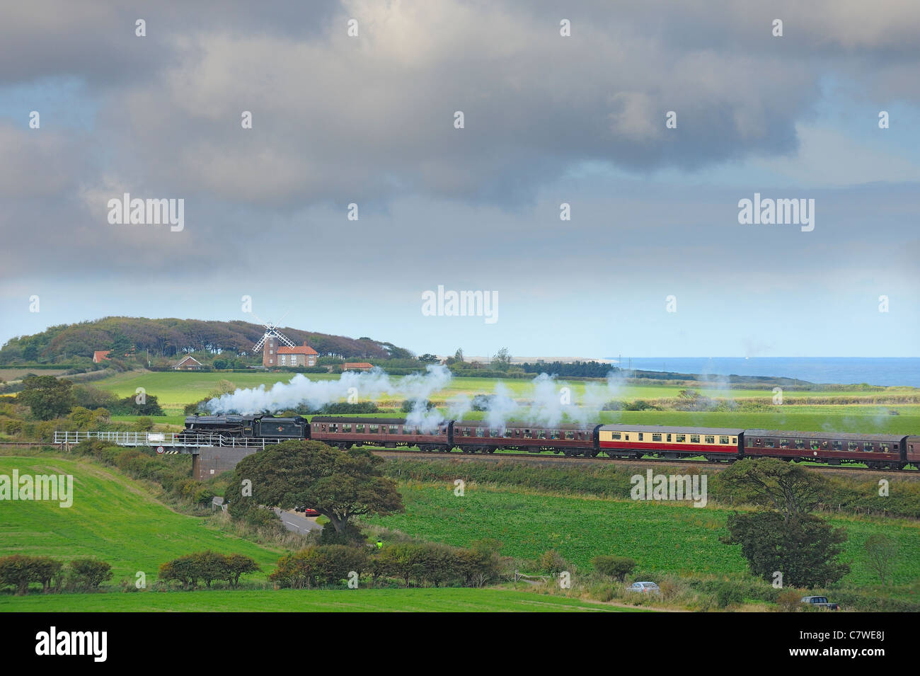 Treni a vapore, North Norfolk, Ferroviaria linea papavero, UK, Settembre Foto Stock