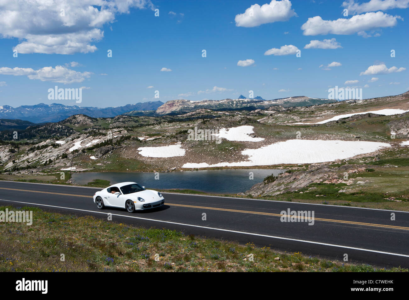 Beartooth pass di lusso auto guida mountain Wyoming Foto Stock