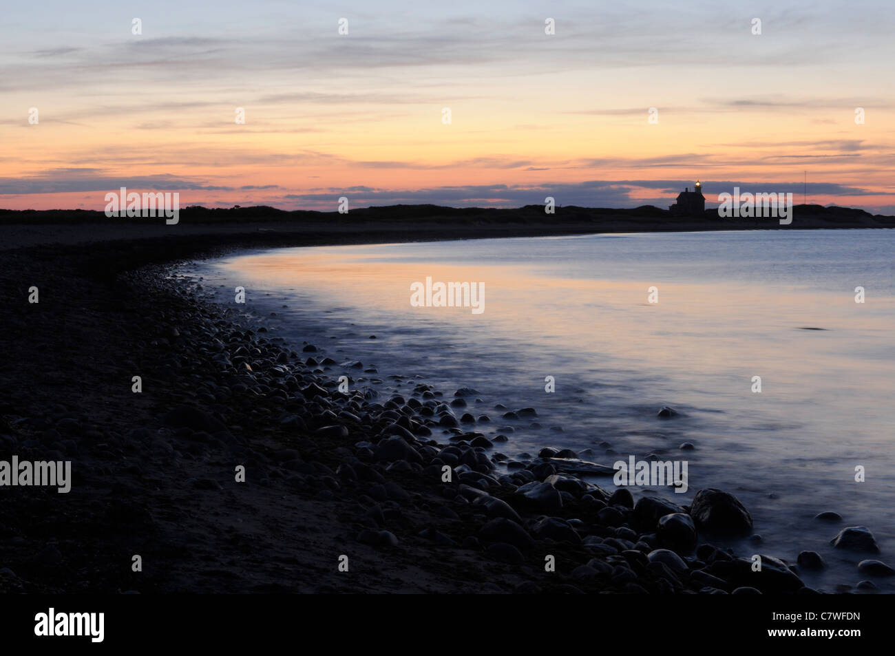 Blocco di Rhode Island isole a nord la luce al tramonto Foto Stock