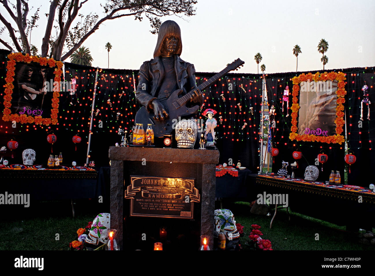 Johnny Ramone, Dia de los Muertos, il giorno dei morti, Hollywood Forever Cemetery Foto Stock