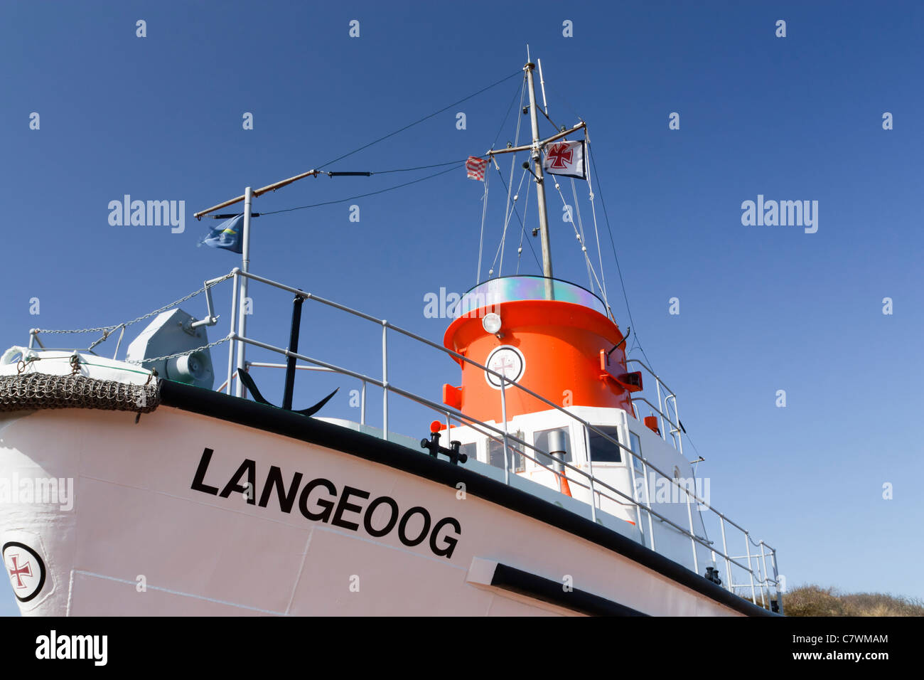 Life Boat 'Langeoog" sul tedesco Est isola Frisone Langeoog. Foto Stock