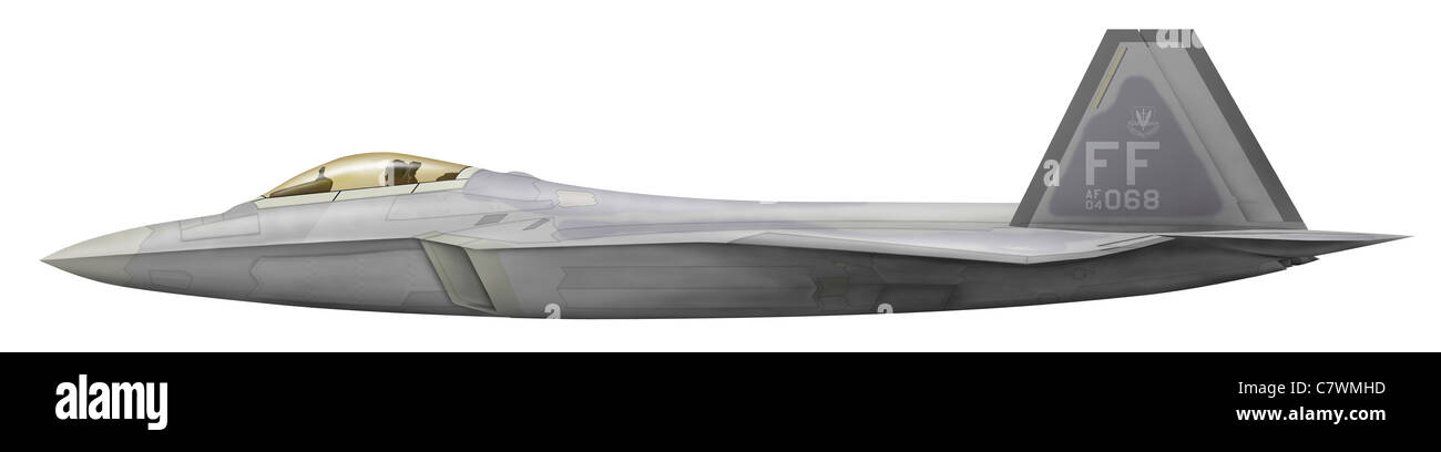 Illustrazione di un Lockheed Martin F-22 Raptor. Foto Stock