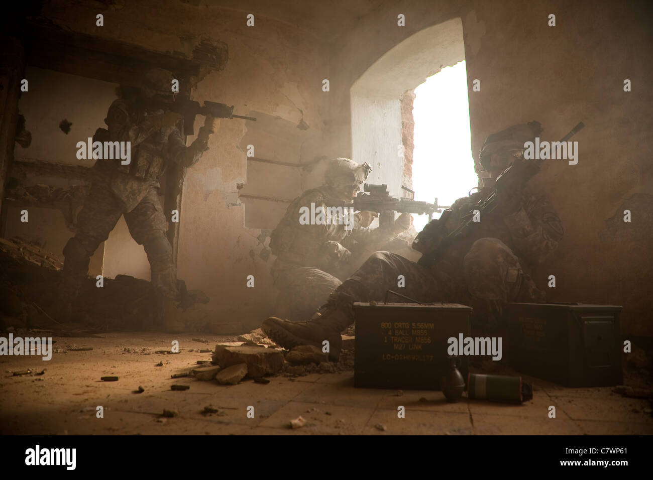 Stati Uniti I Rangers dell esercito in Afghanistan scena di combattimento. Foto Stock