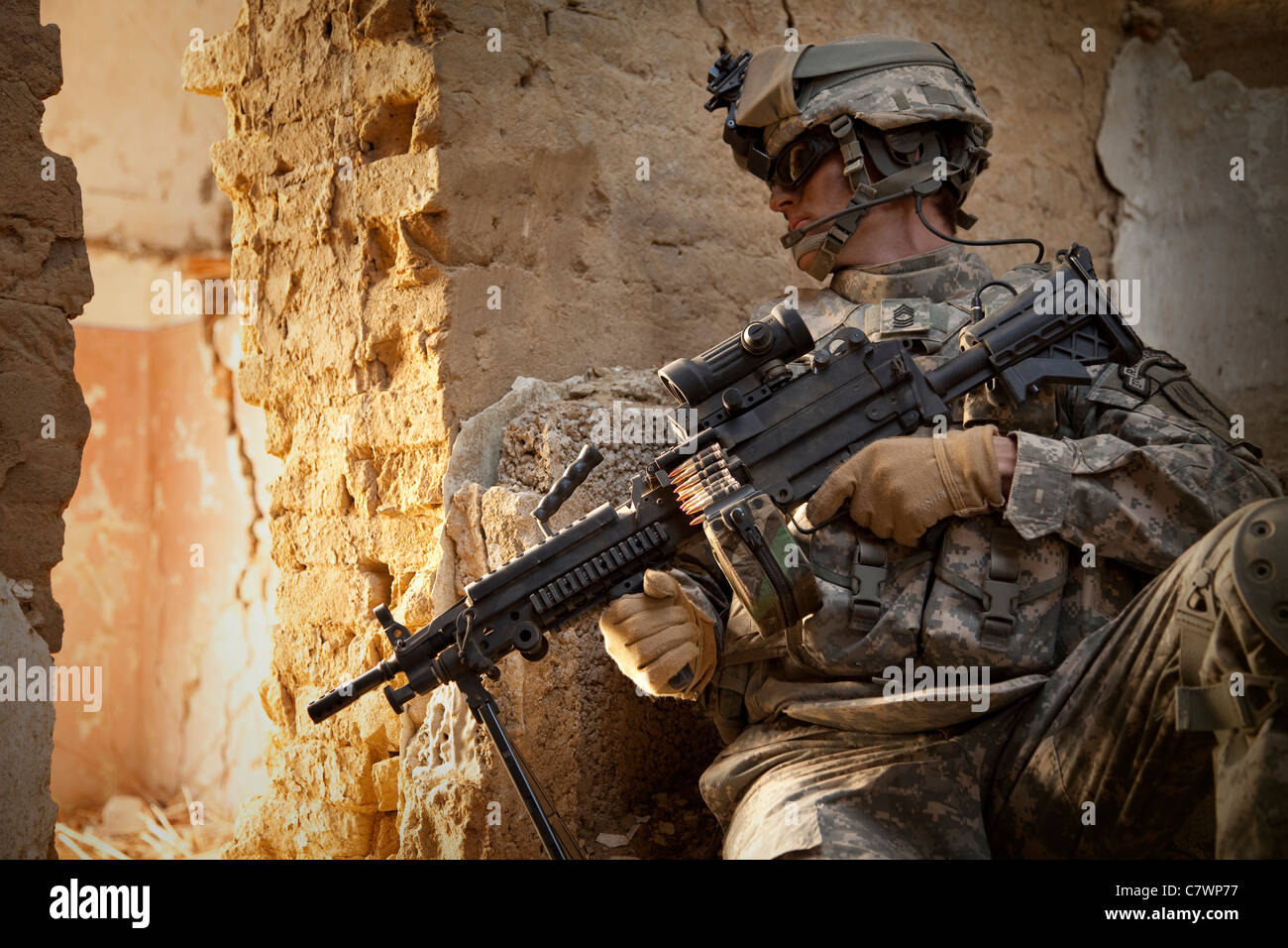 Stati Uniti Army Ranger in Afghanistan scena di combattimento. Foto Stock