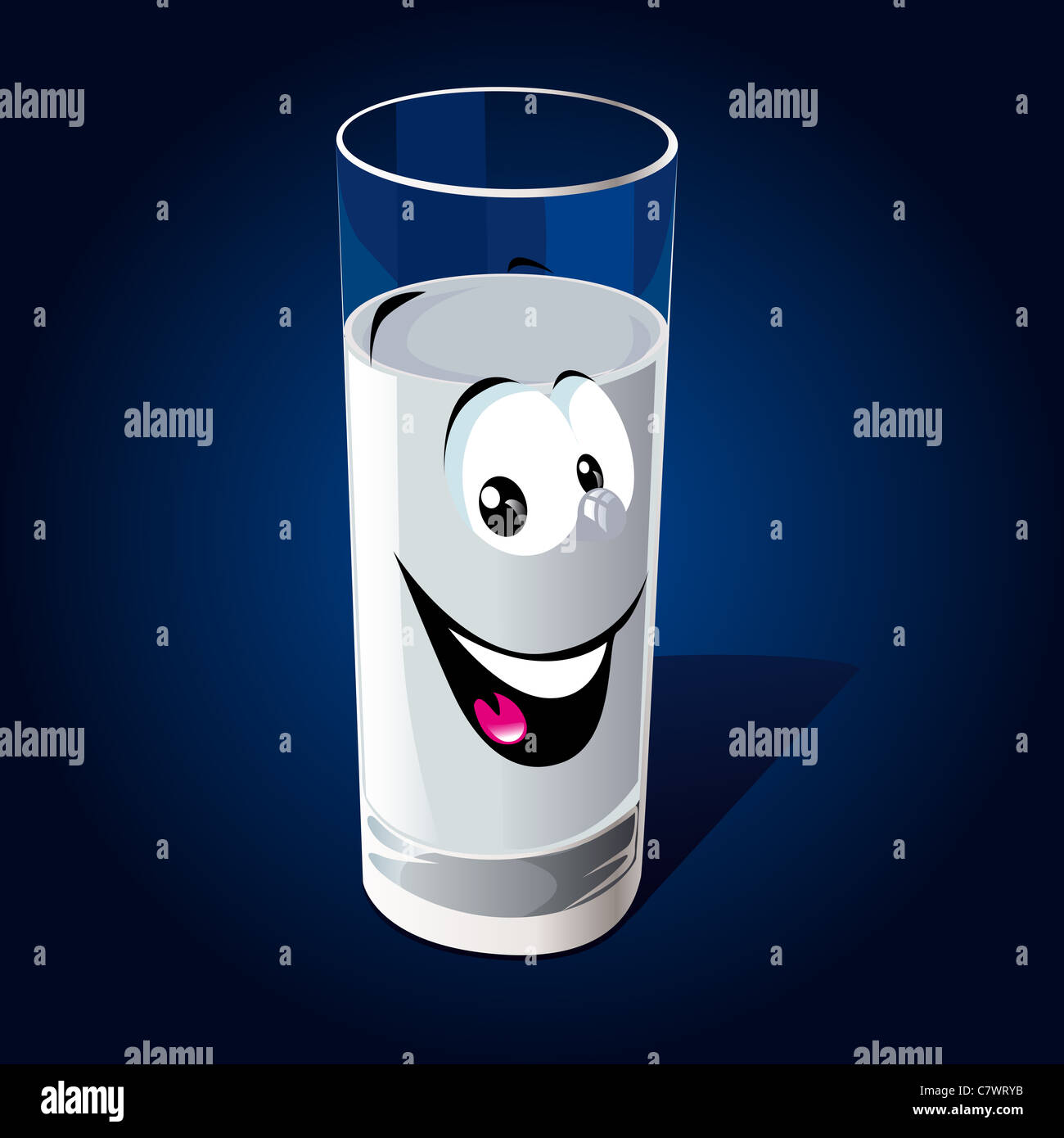 Bicchiere di latte cartoon Foto Stock