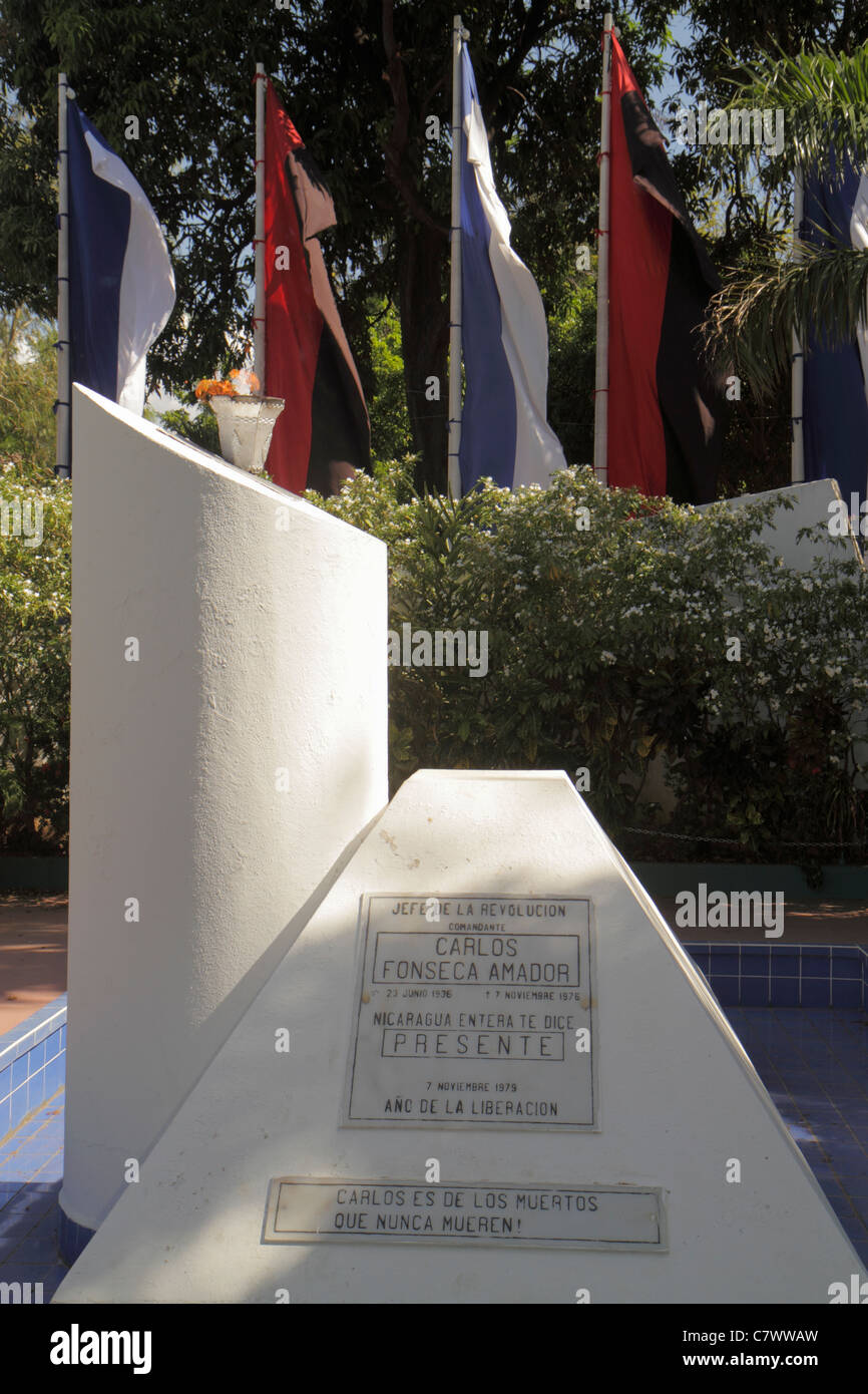 Managua Nicaragua,Central Park,Area Monumental,Carlos Fonseca Amador,Sandinista National Liberation Front,FSLN fondatore,rivoluzionario eroe,memoriale,ete Foto Stock