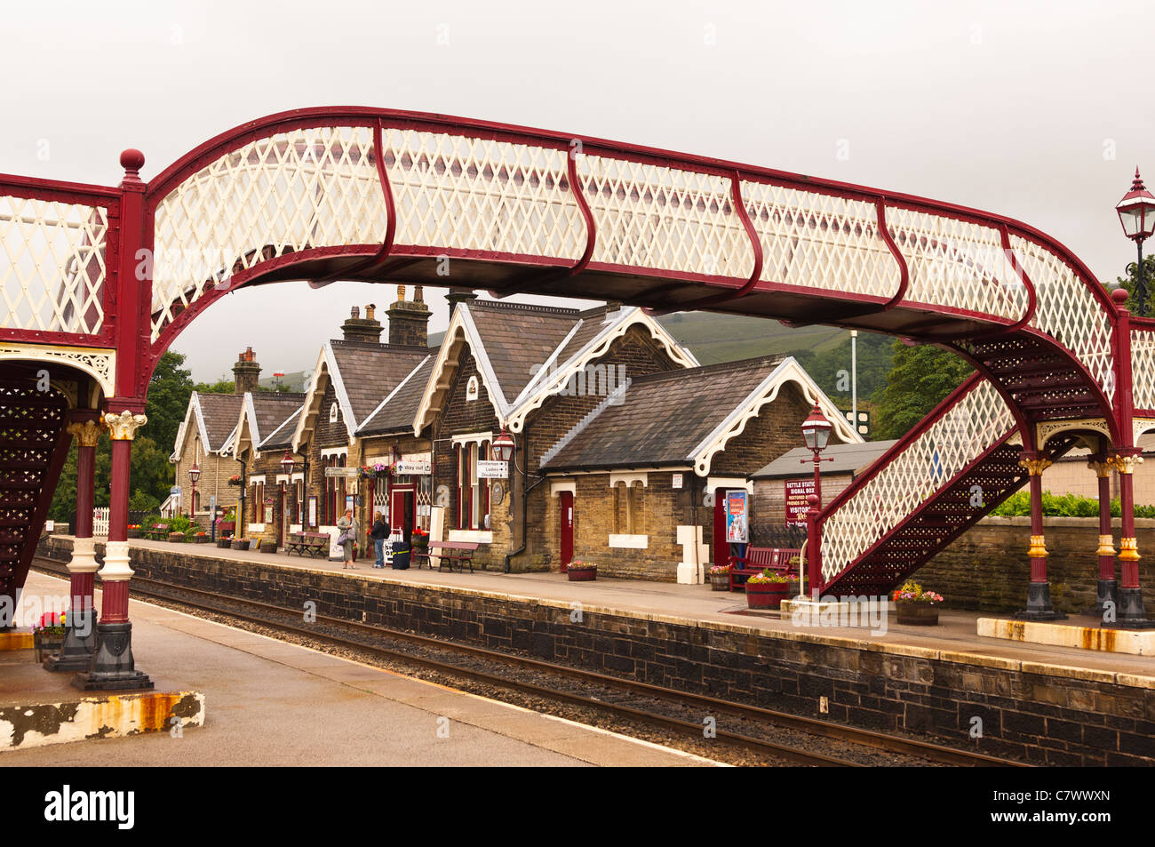 La Stazione Ferroviaria di stabilirsi in North Yorkshire , Inghilterra , Inghilterra , Regno Unito Foto Stock