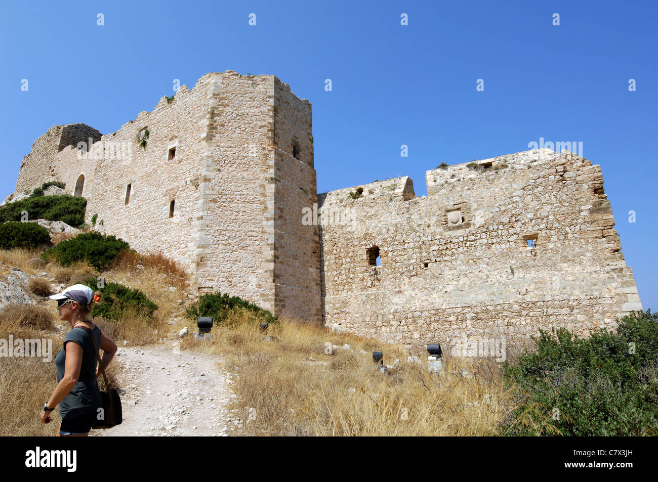 Castello di Kritinia Isola di Rodi, DODECANNESO Grecia Foto Stock