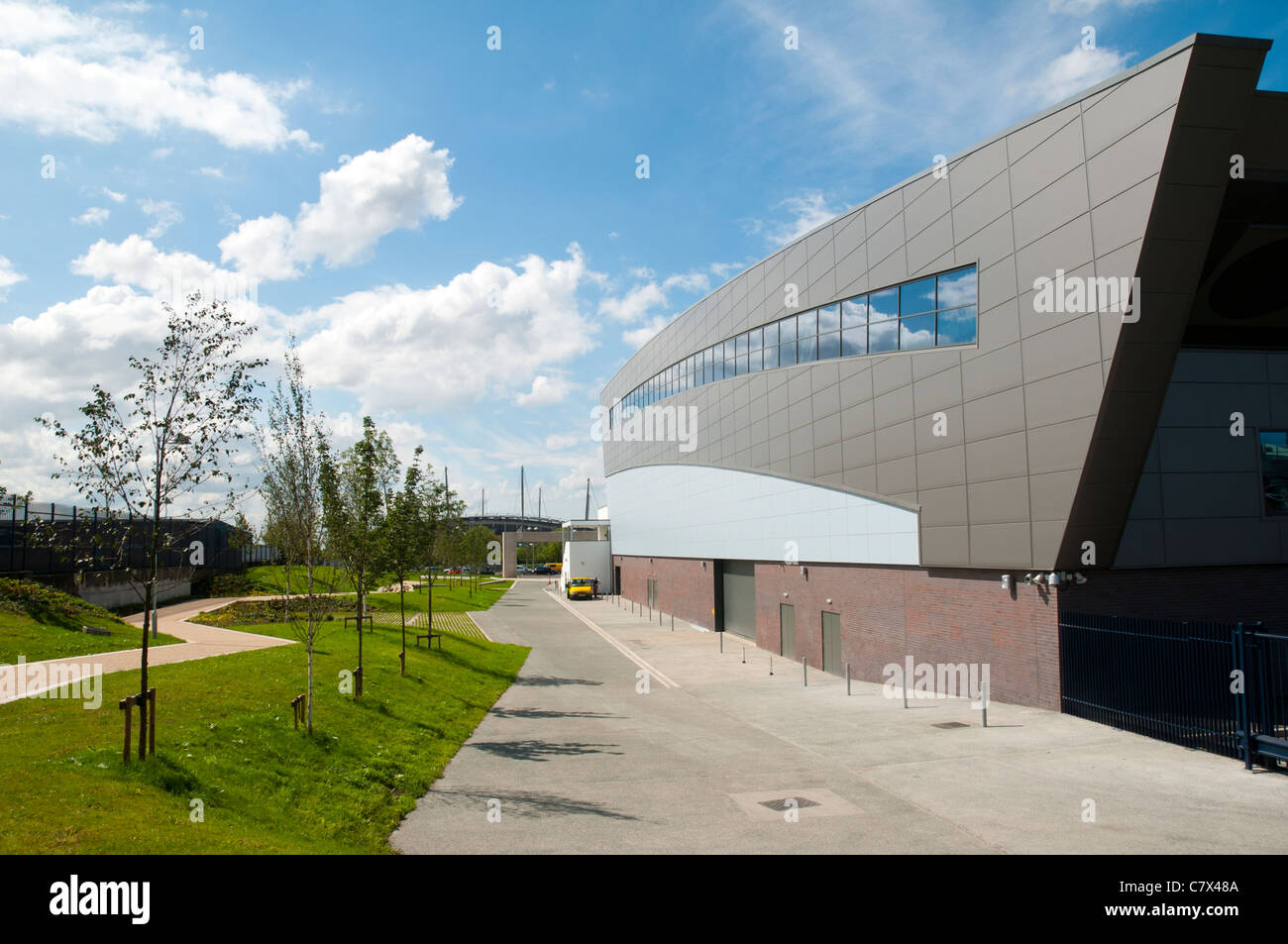 Il National Indoor BMX Center presso il National Cycling Center, Sportcity, Eastlands, Clayton, Manchester, Inghilterra, Regno Unito Foto Stock