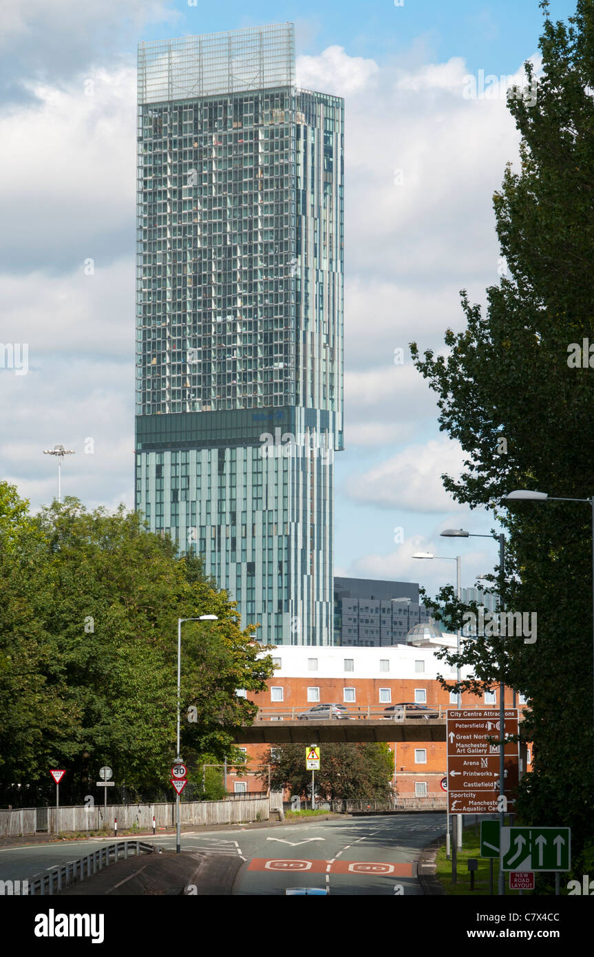 La Beetham Tower, conosciuta anche come Hilton Tower. Manchester, Inghilterra, Regno Unito Foto Stock
