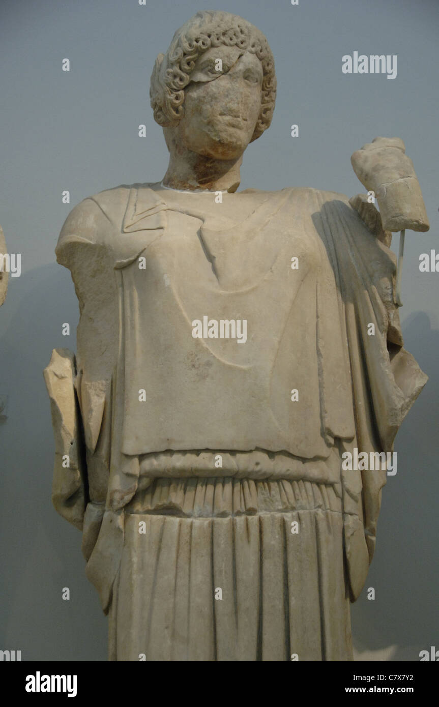 Hippodamia. Decorazione del Tempio di Zeus nel Santuario di Olympia. Foto Stock