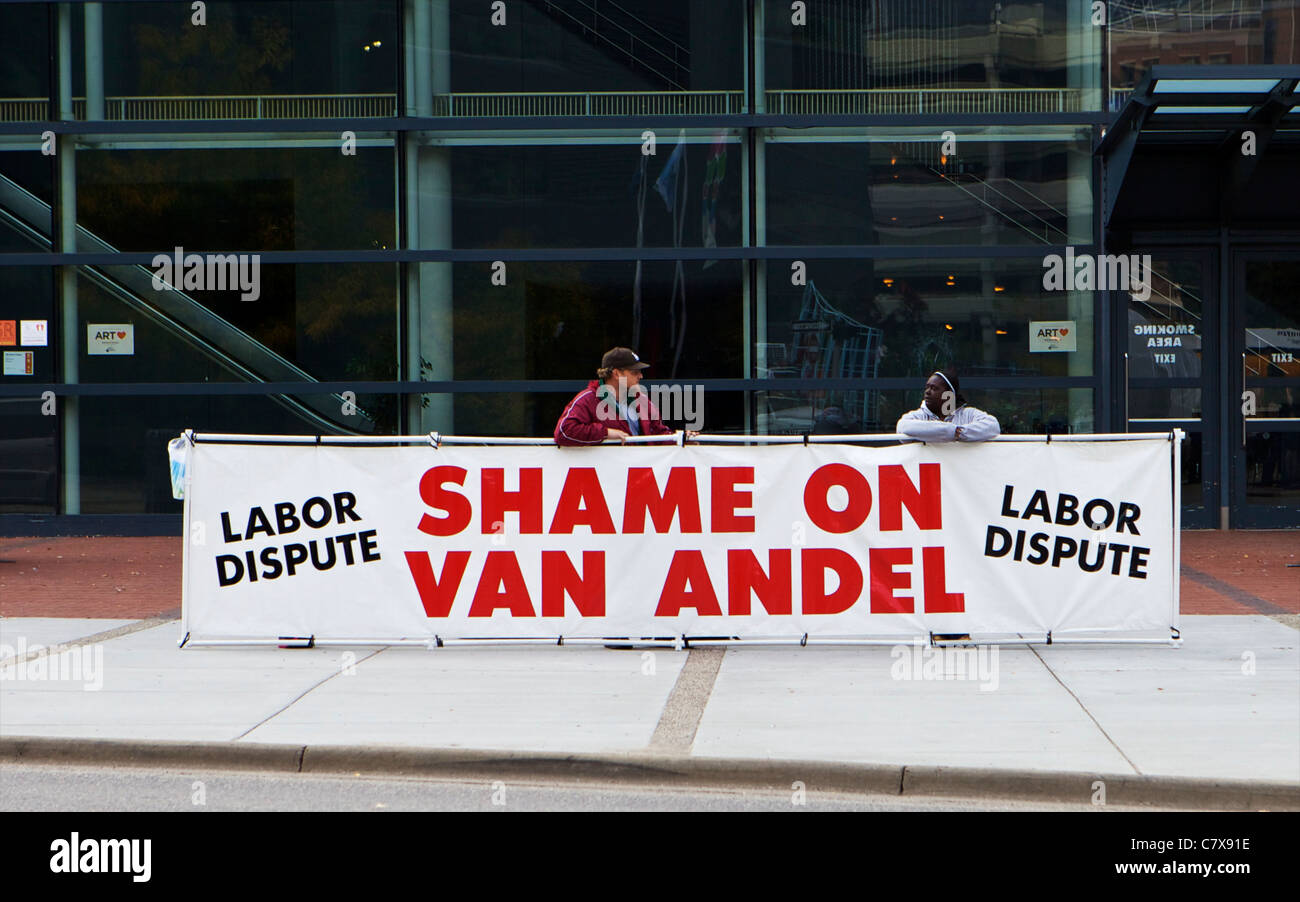 Van Andel protesta Foto Stock