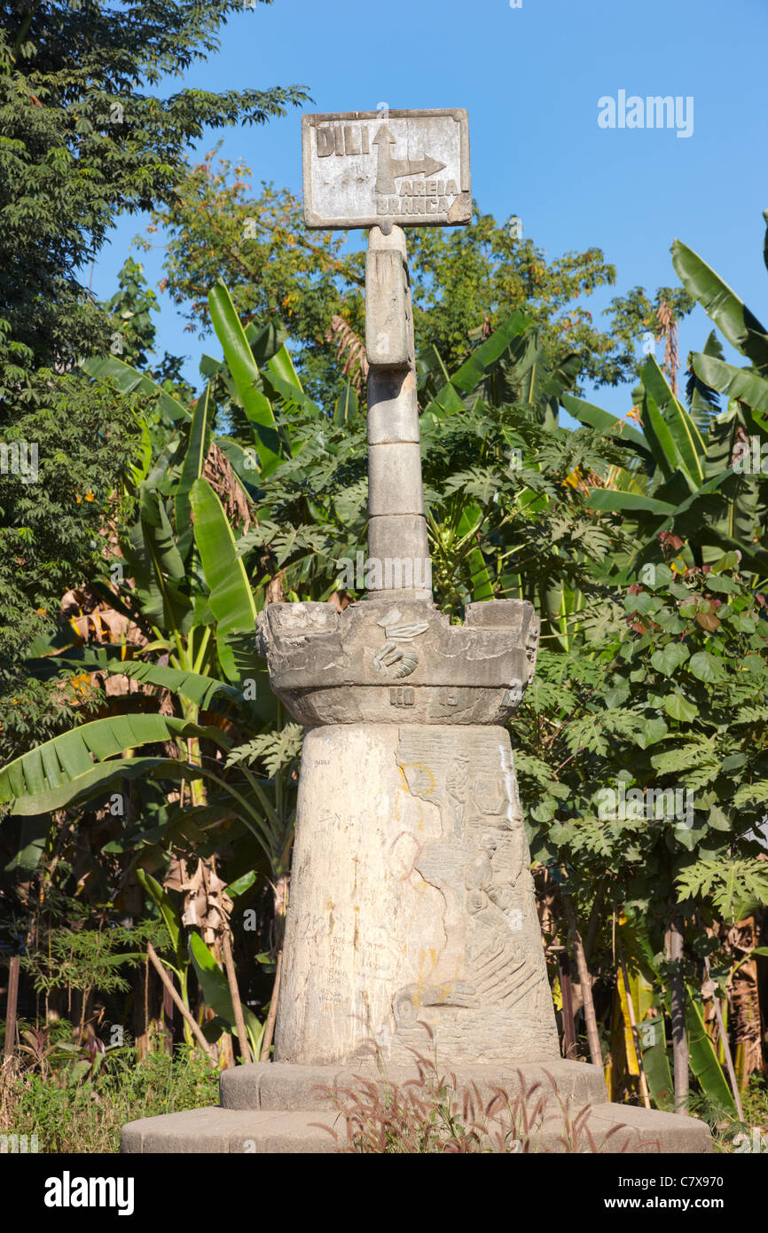 Delineatore stradale di Dili, Timor orientale, Asia Foto Stock