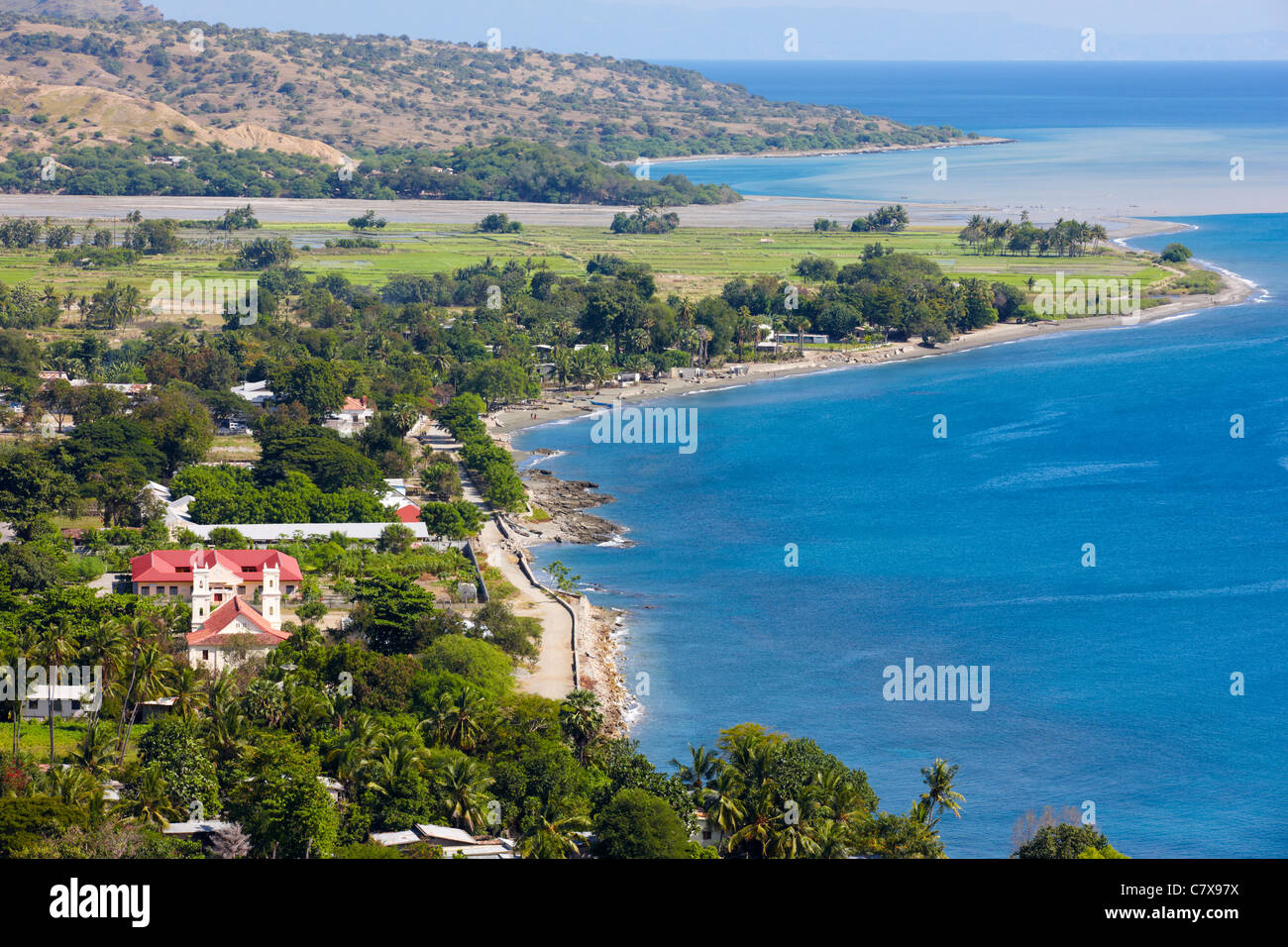 La città di Manatuto, Timor orientale, Asia Foto Stock